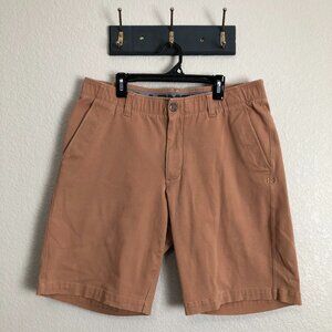 Under Armour Loose Camel Brown Tan Shorts Men's 34 Canvas Classic Casual GUC